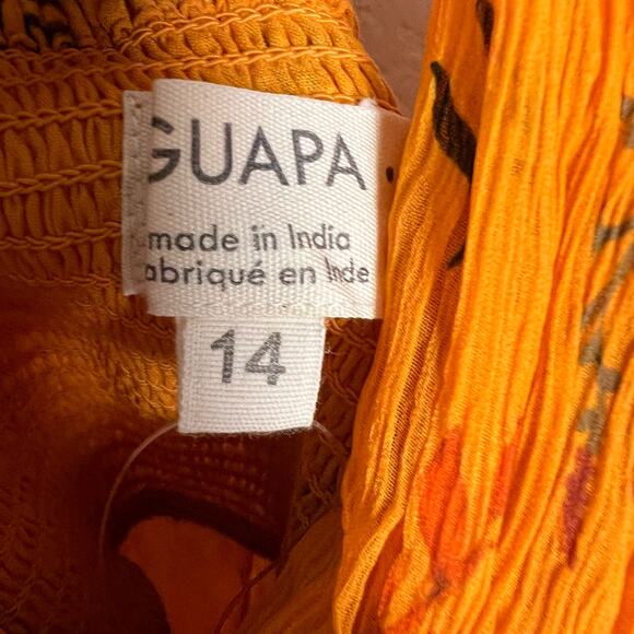 Guapa Anthropologie Orange Pinar Layered Halter Sleeveless Maxi Dress Size 14 - Picture 11 of 12